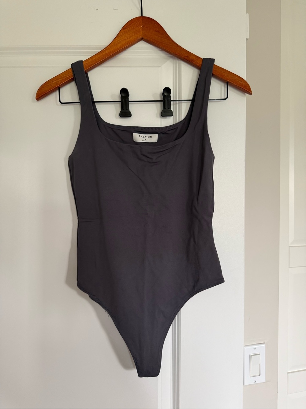 Babaton Charcoal Gray Scoop Neck Bodysuit